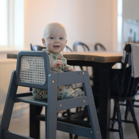 Highchair Rattan Seal Grey