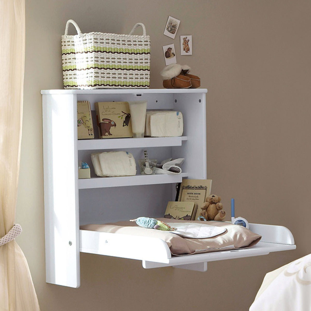 Space saving changing table shop