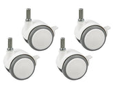Wheels with rubber edge | 4-pack | white/grey |
